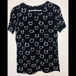 Loft navy cat T-shirt